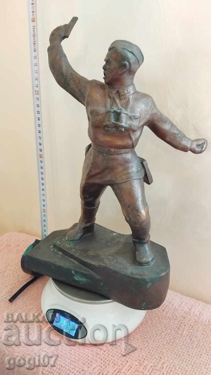 Sculpture Russian soldier in attack USSR
