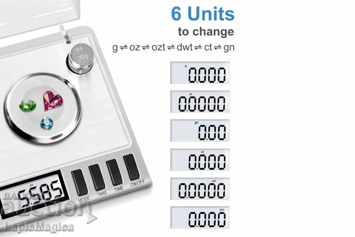 Ακριβής ζυγαριά κοσμημάτων από 0.001g έως 50g με τιμή € 20.00 | 39.12 BGN Ακριβής ζυγαριά κοσμημάτων από 0.001g έως 50g με τιμή € 20.00 | 39.12 BGN