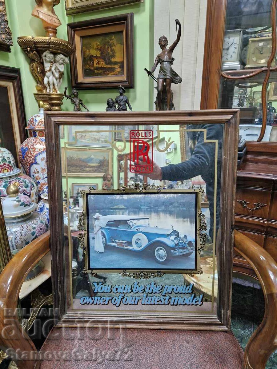 Auction  Unique Antique English Advertising Mirror Rolls Royce