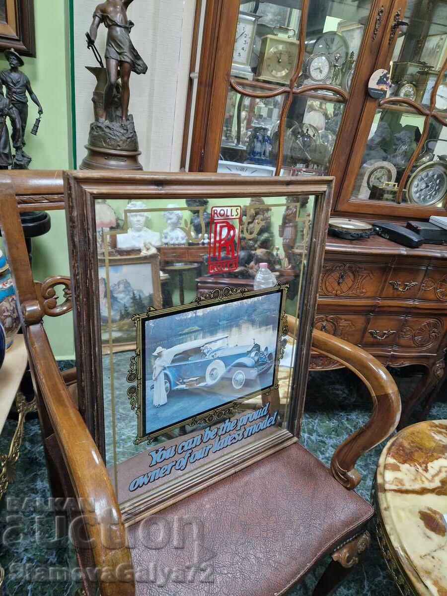 Delivery of Unique Antique English Advertising Mirror Rolls Royce