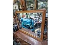 Rare Antique English Advertising Mirror Polls Royce