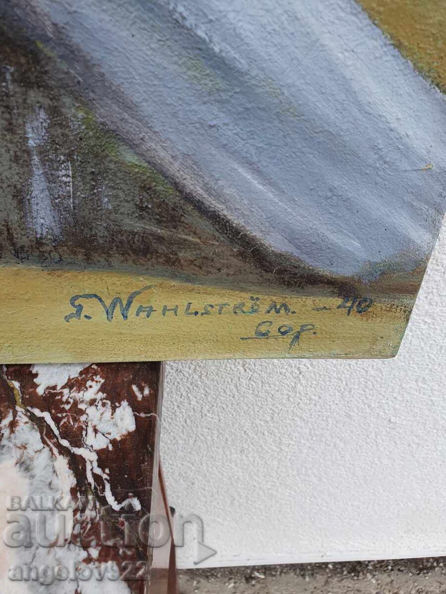 Стара Авторска картина с маслени бои върху платно!!! - 5