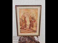 Авторска графика в красива дървена рамка със стъкло!