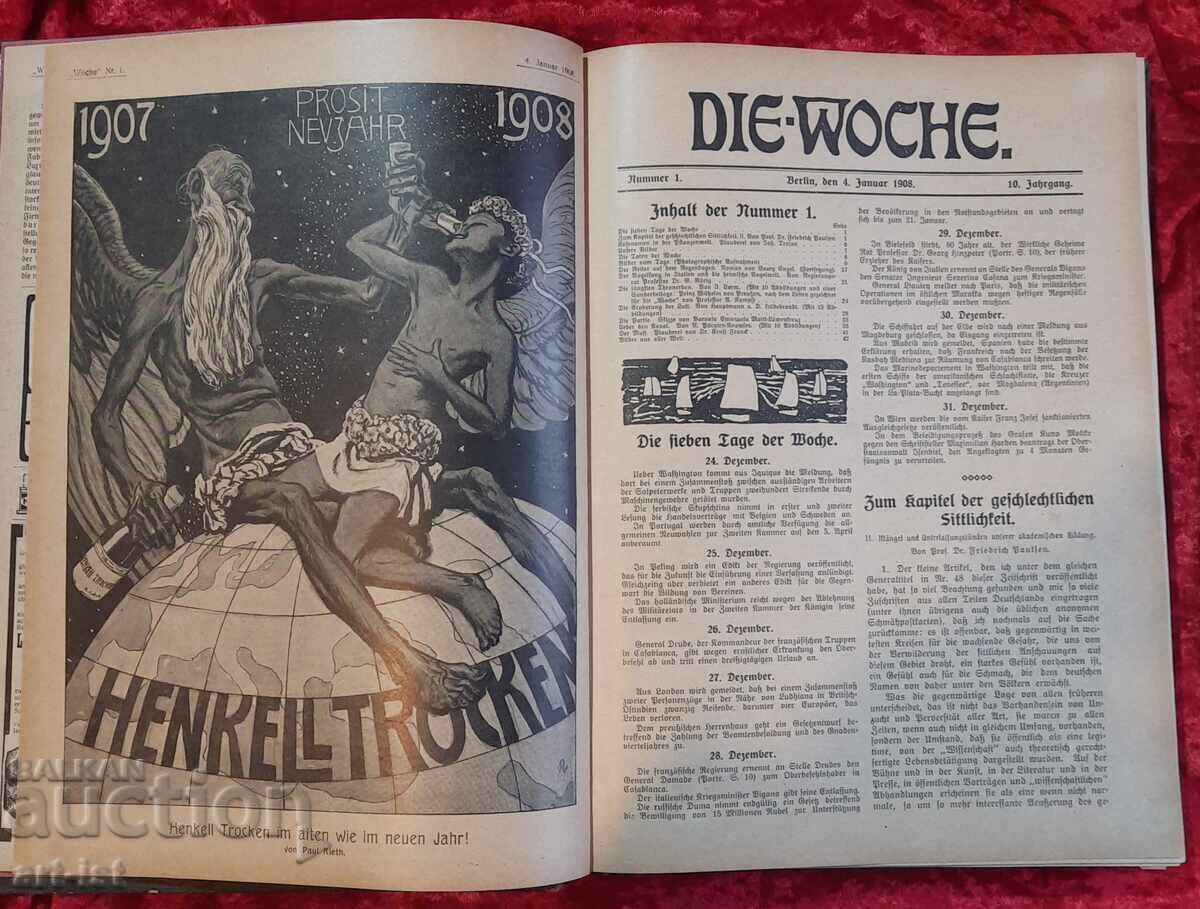 Ziarul săptămânal ilustrat DIE WOCHE 1908 cu preț € 50.00 | 97.79 BGN