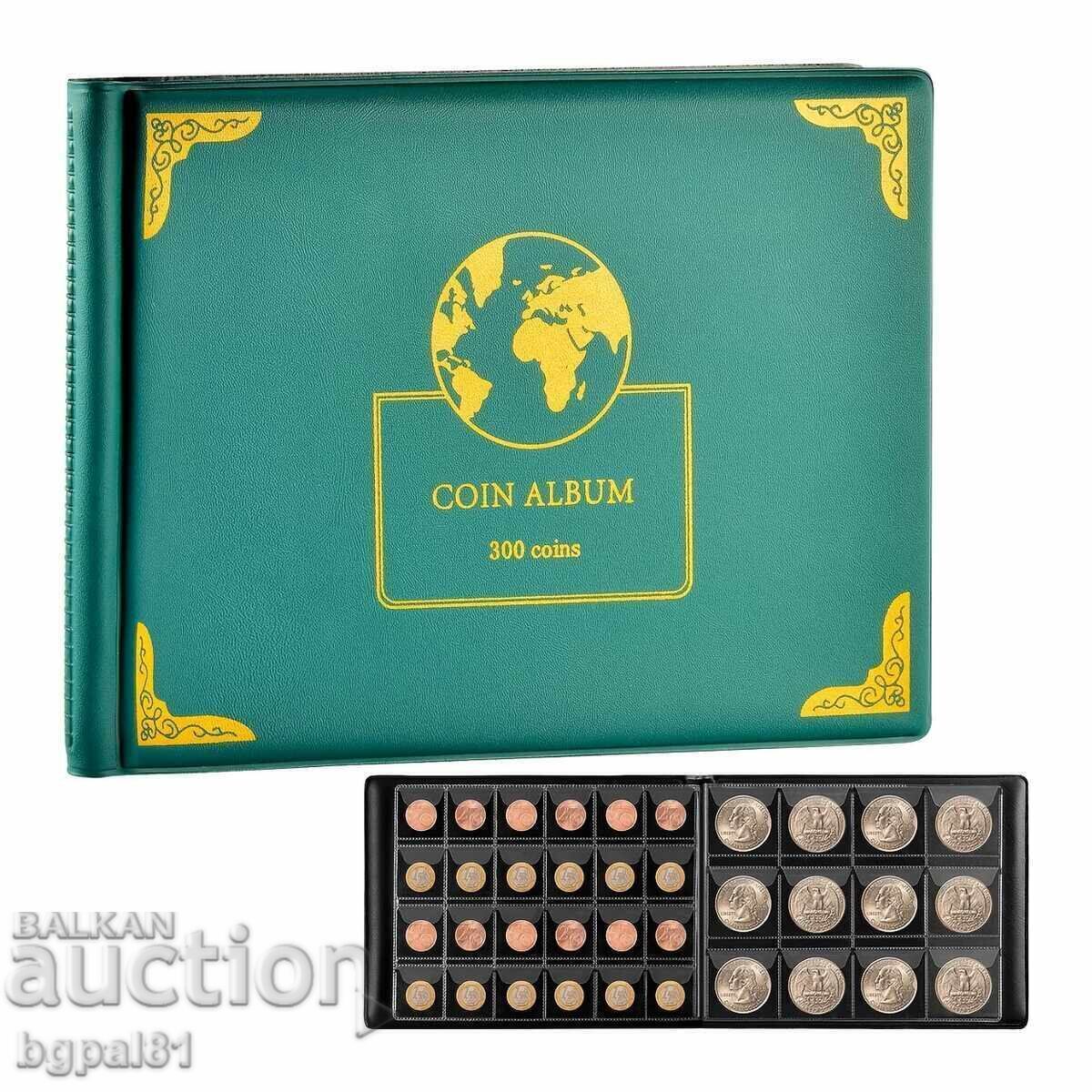 Caiet / album nou pentru monede – 300 buzunare - 30 și 38 mm - 7