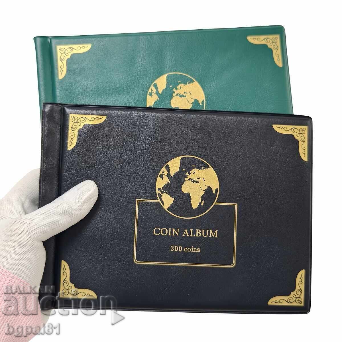 Caiet / album nou pentru monede – 300 buzunare - 30 și 38 mm