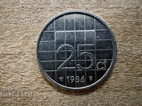 Netherlands - 25 Cents (1986)