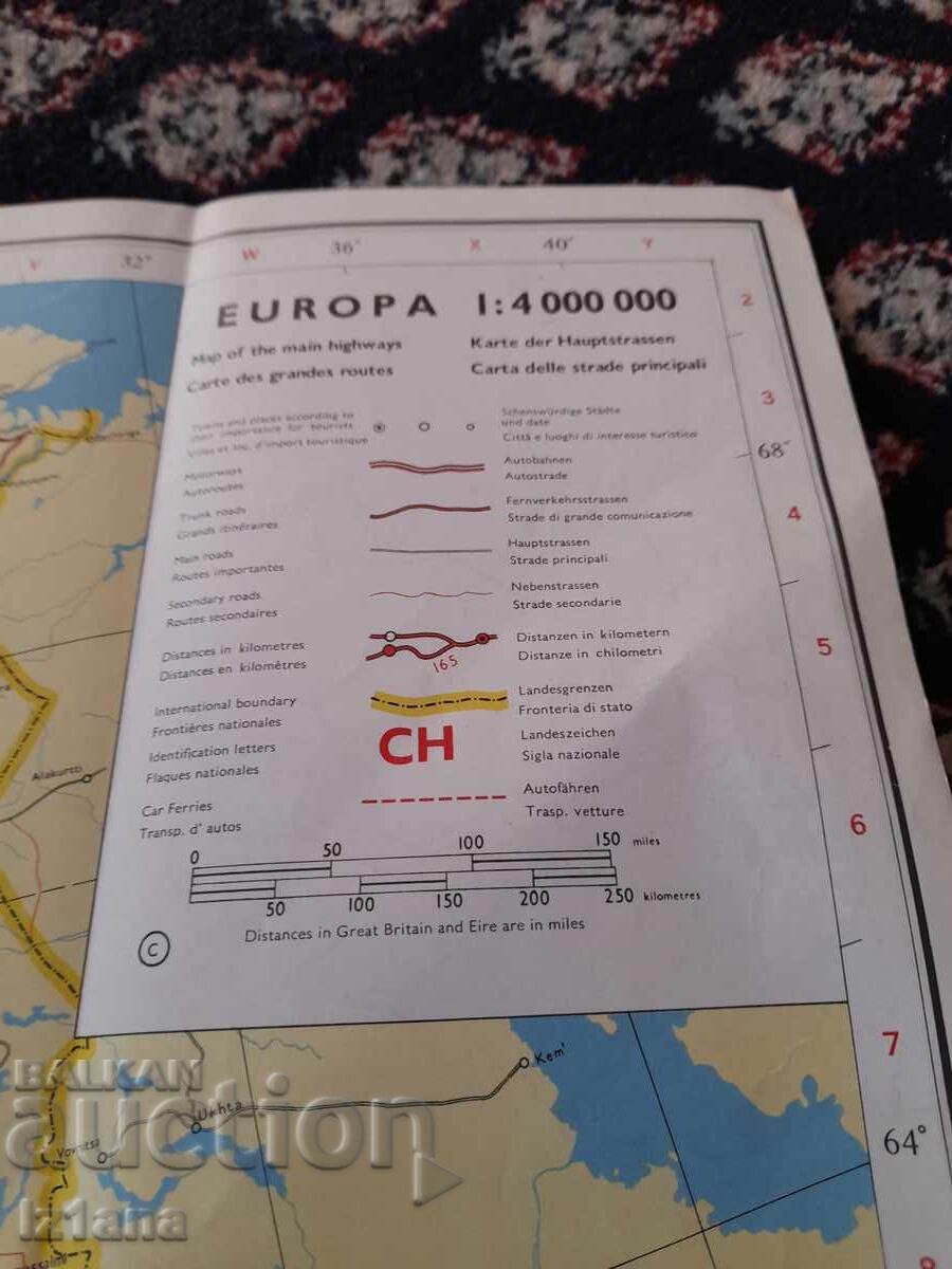 Delivery of Old map of Europe