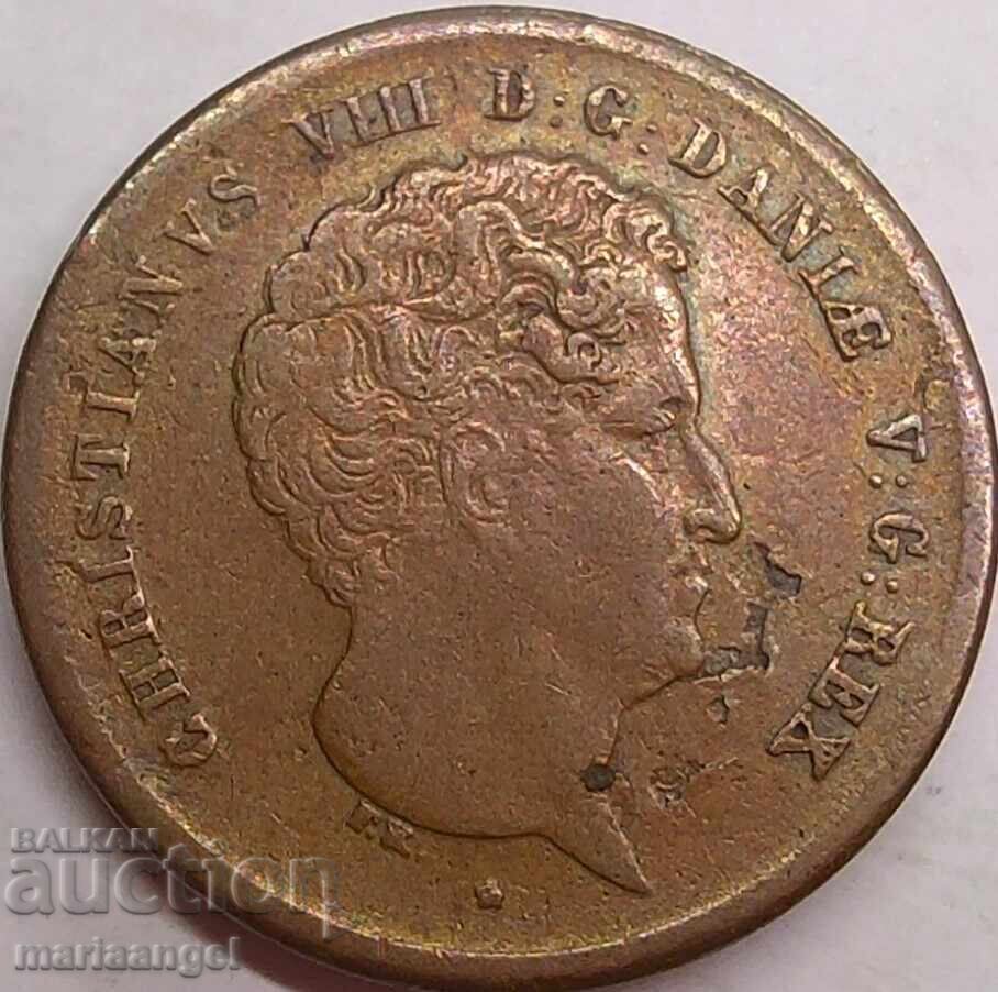 Danemarca 1 skilling 1842 Christian VIII - nominal rar cu preț € 18.00 | 35.20 BGN