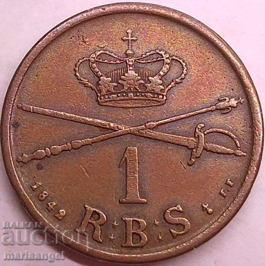 Danemarca 1 skilling 1842 Christian VIII - nominal rar
