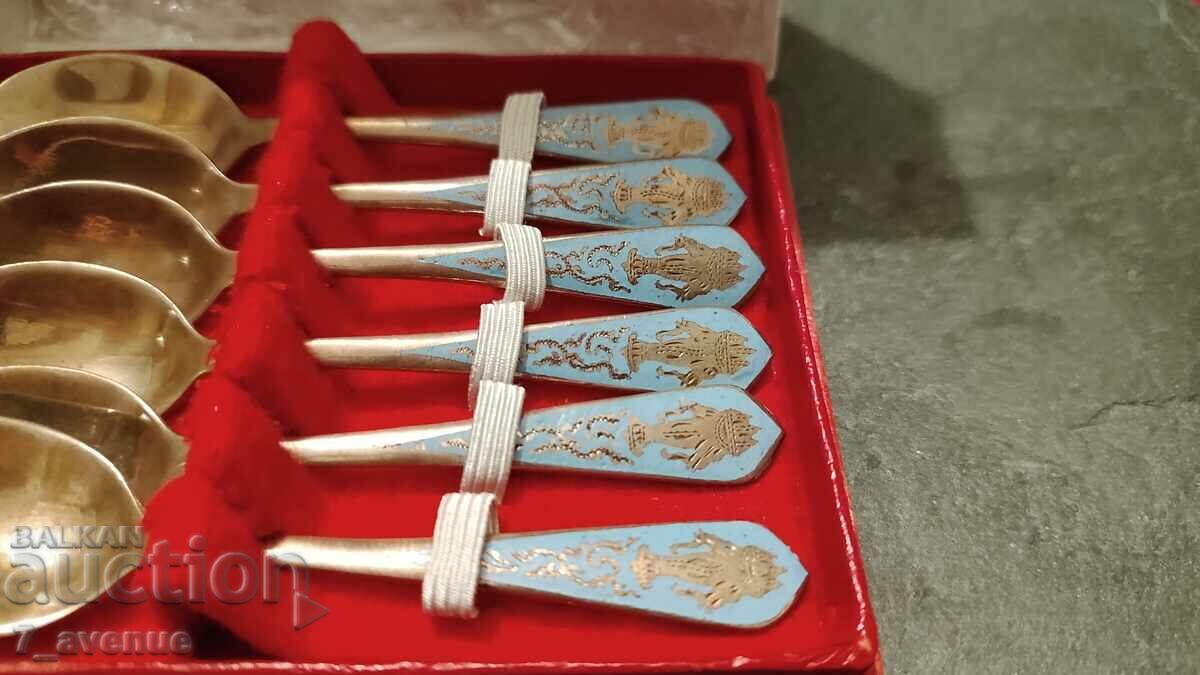 Cutlery, coffee/tea spoons blue enamel, 4.02.26 with price € 150.00 | 293.37 BGN Cutlery, coffee/tea spoons blue enamel, 4.02.26 with price € 150.00 | 293.37 BGN