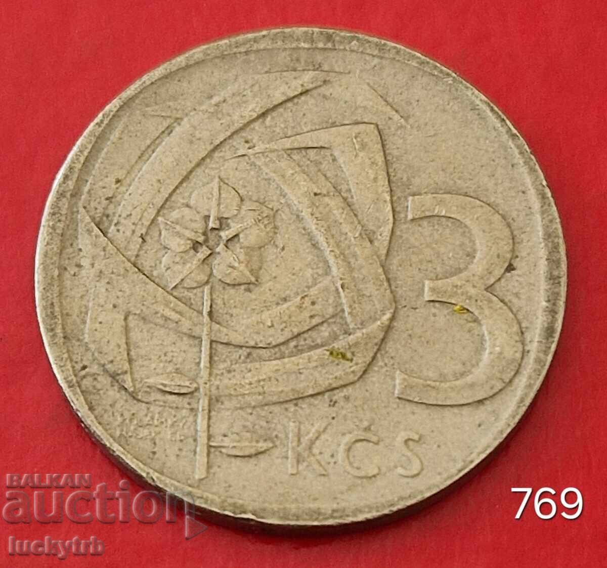 3 coroane 1965 - Cehoslovacia 3 coroane 1965 - Cehoslovacia