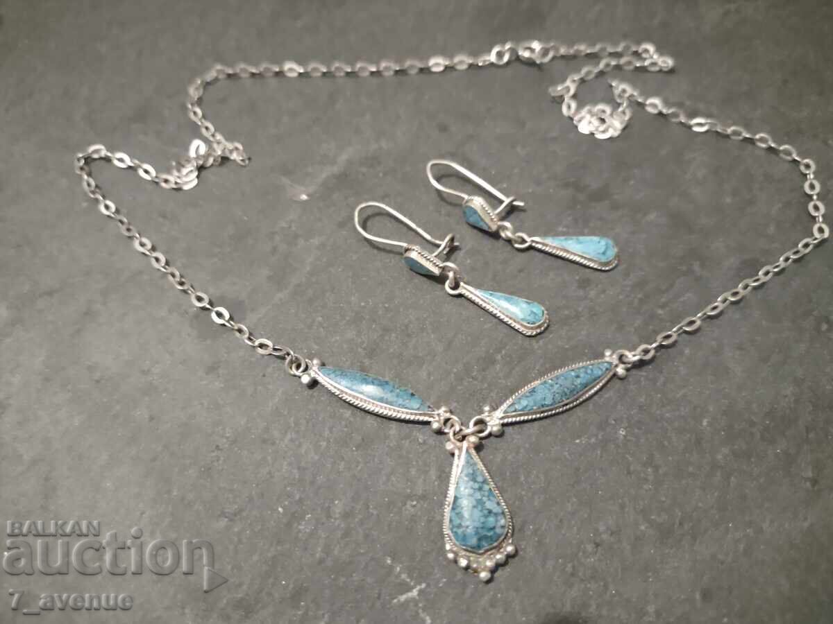 Colier cu cercei eleganță și stil, cu piatră nat. 5.02.26 - 6