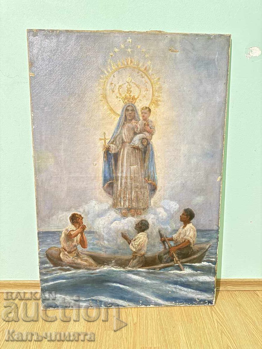 Large Icon on Canvas - Virgin Mary of Mercy