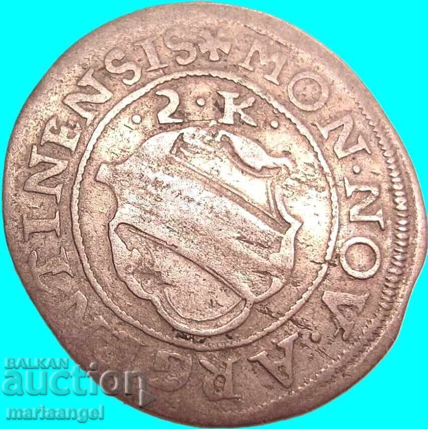 2 κρόιτσερ 1640-1654 Στρασβούργο Γαλλία Αλσατία ασήμι - 7