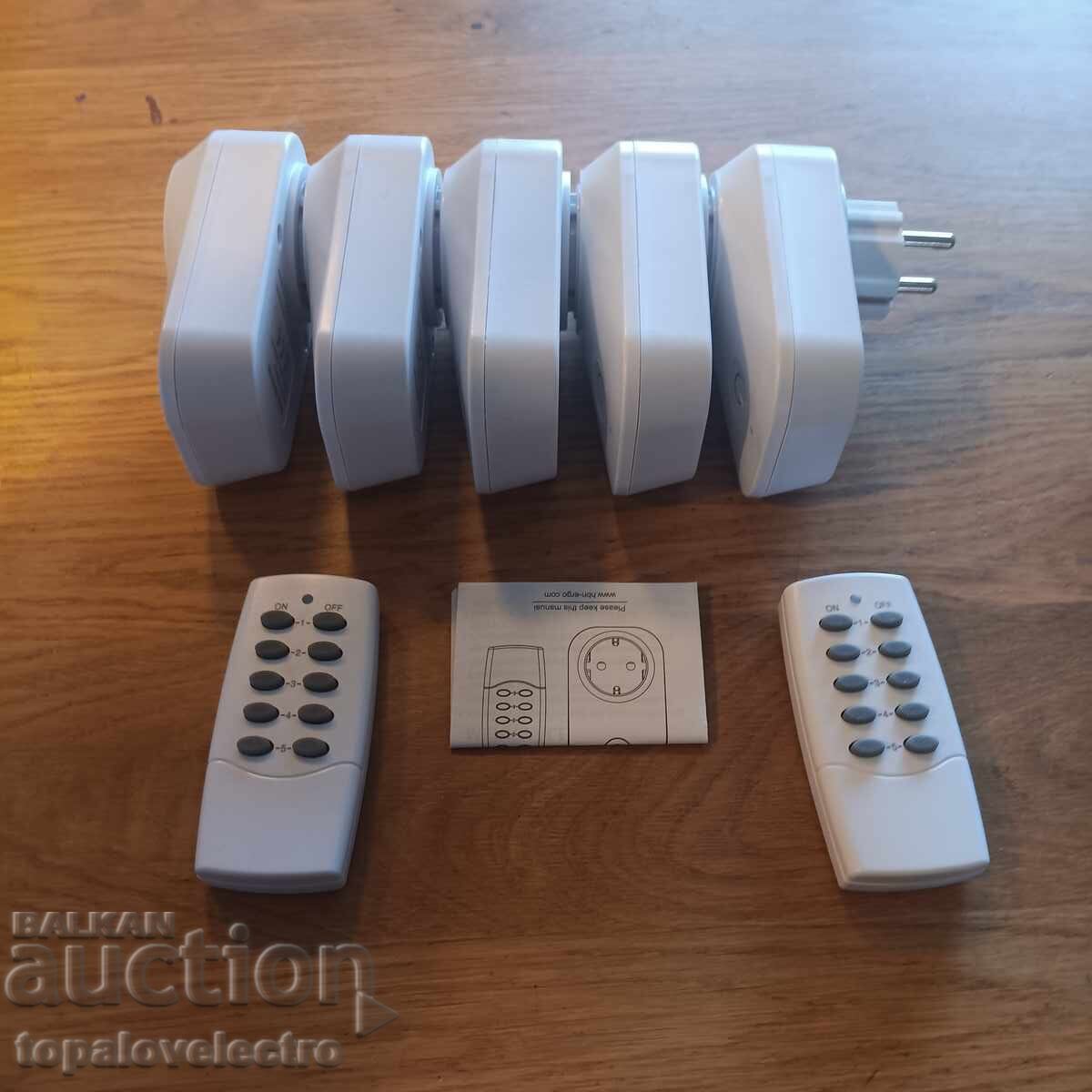 Delivery of NEW! Wireless Outlet Set - 5 pieces + 2 remotes, 3 Delivery of NEW! Wireless Outlet Set - 5 pieces + 2 remotes, 3