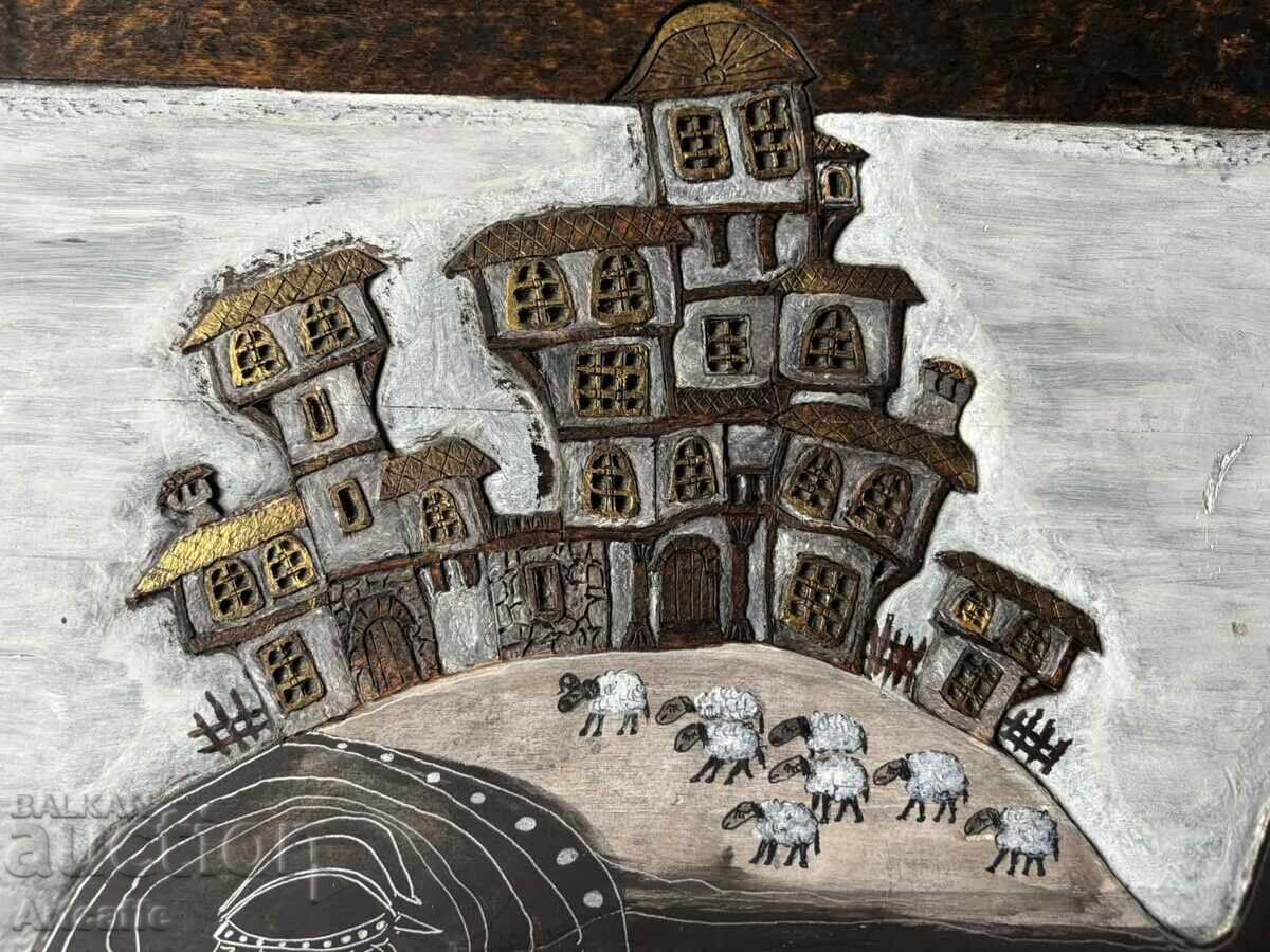 Livrarea Trendafil Korfaliev - sculptură în lemn, tehnică mixtă