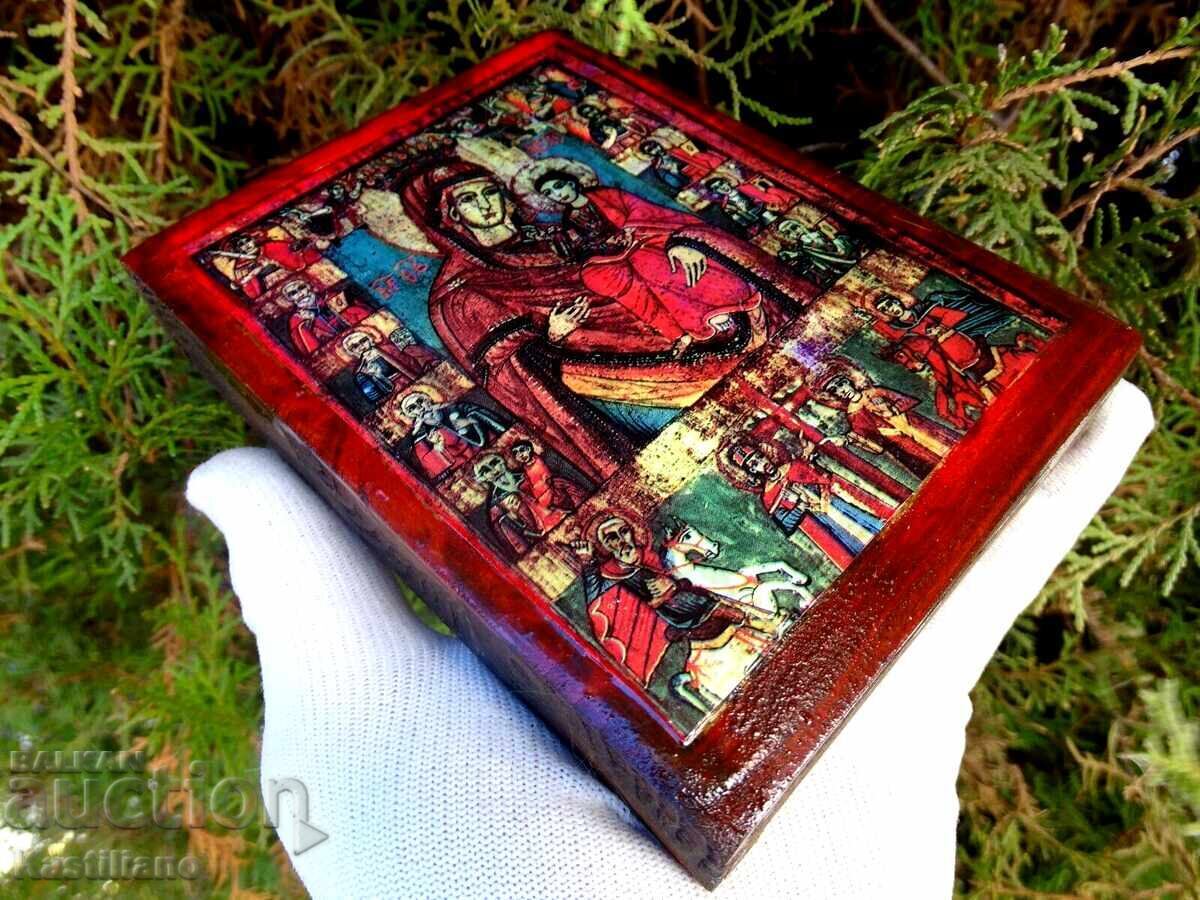 Icoană ortodoxă a Preasfintei Născătoare de Dumnezeu și a sfinților cu preț € 13.00 | 25.43 BGN