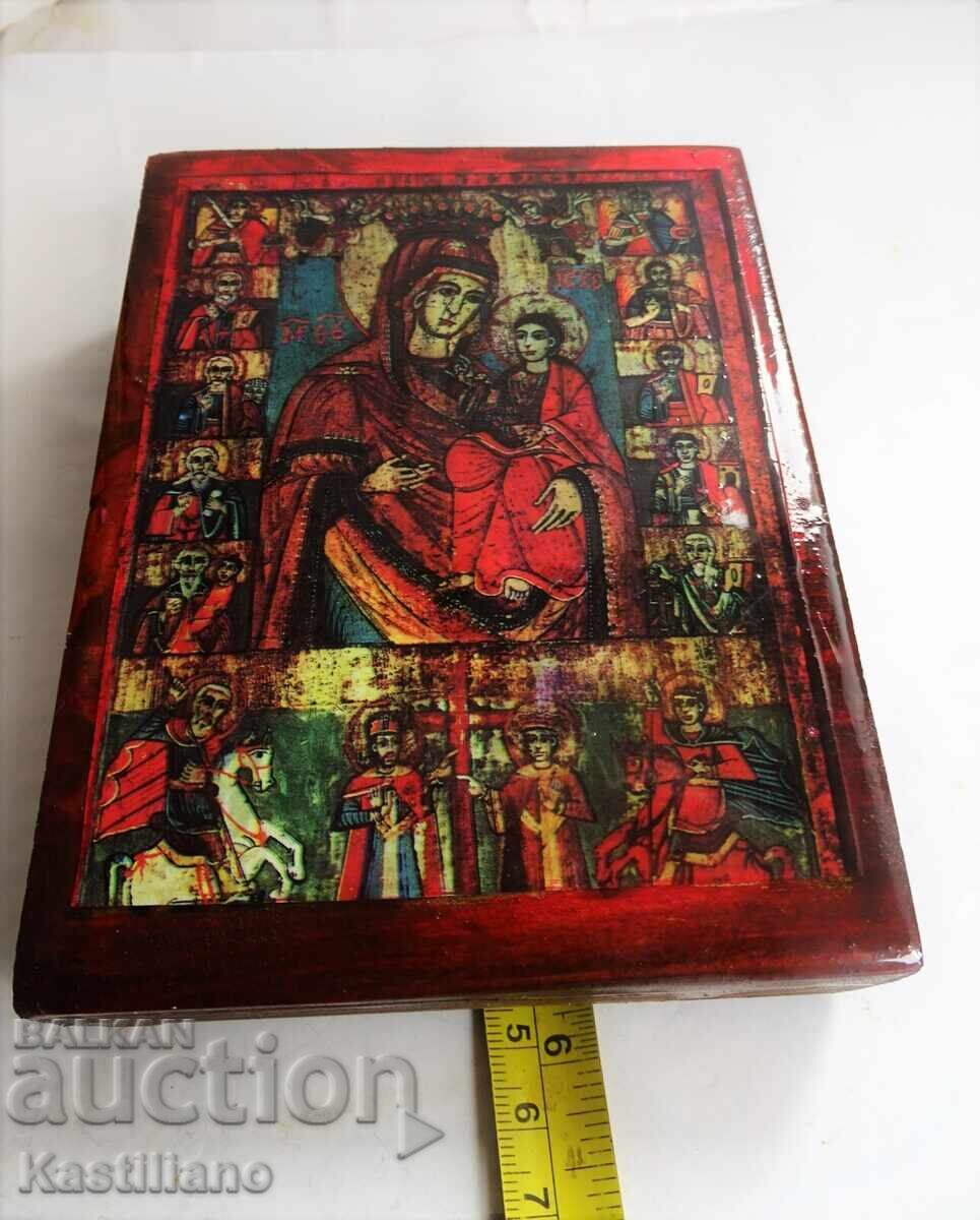 Icoană ortodoxă a Preasfintei Născătoare de Dumnezeu și a sfinților - 5
