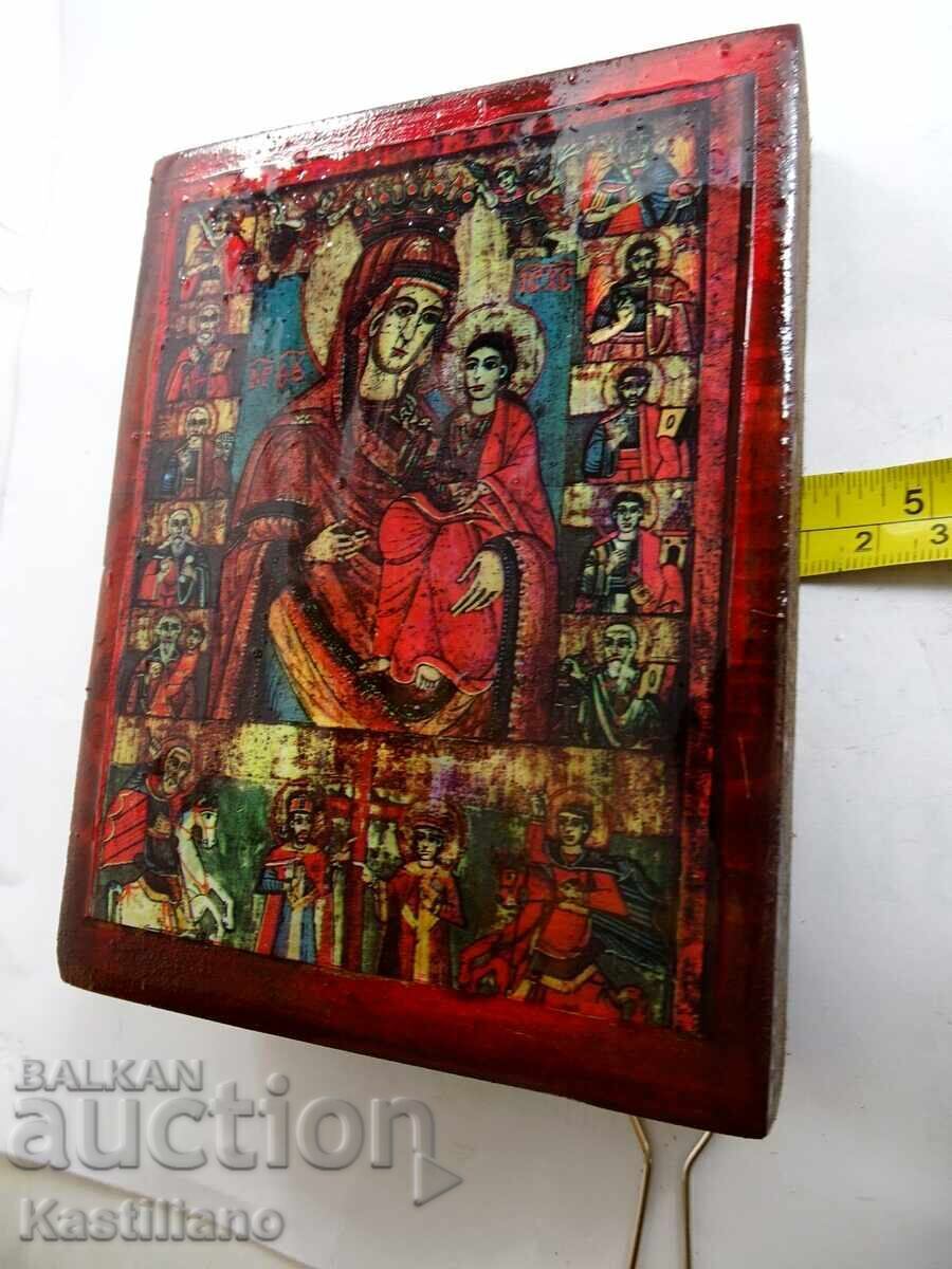 Icoană ortodoxă a Preasfintei Născătoare de Dumnezeu și a sfinților - 6