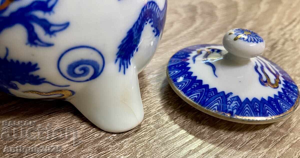 Ceainic din porțelan japonez cu dragon, Made in Japan - 7