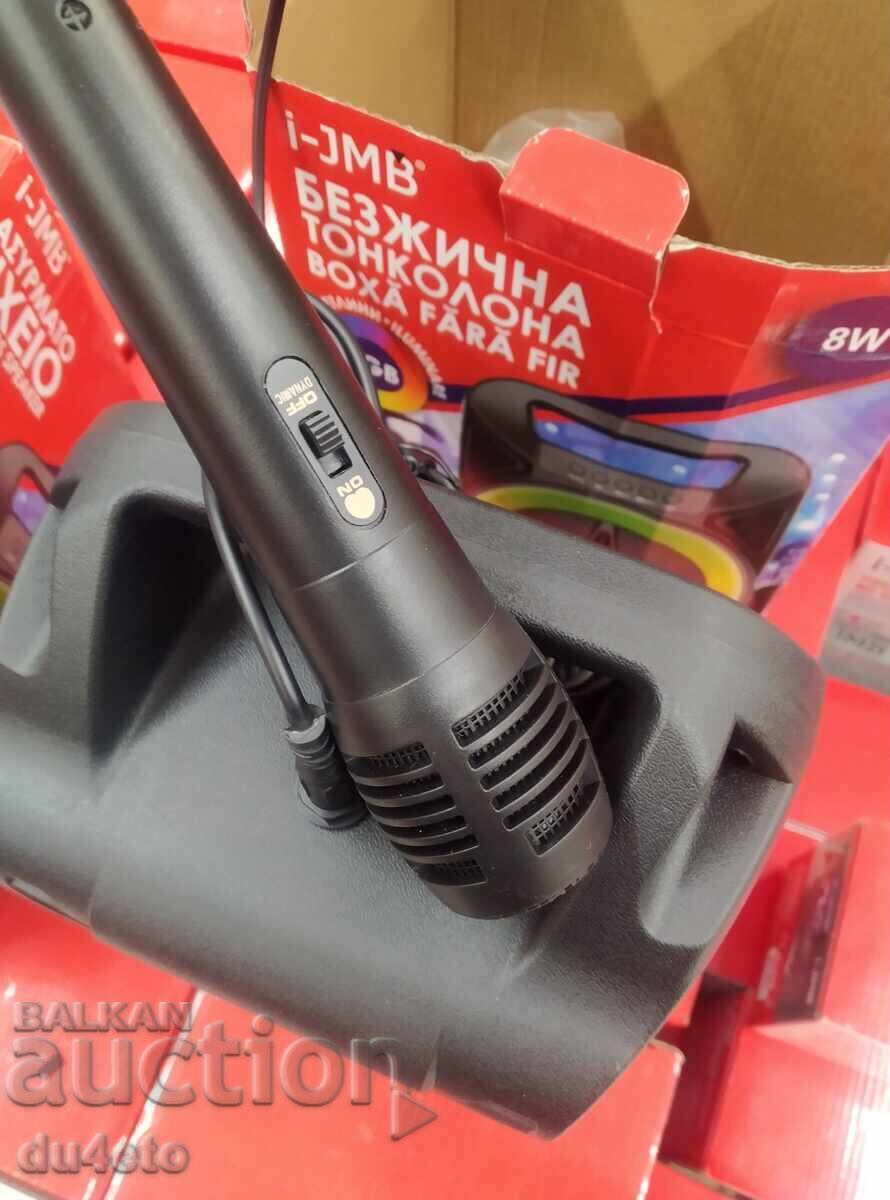 Licitație Boxă karaoke Bluetooth fără fir cu microfon și LED 8W 18