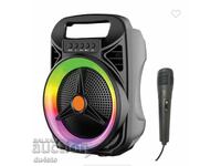 Bluetooth wireless karaoke speaker with microphone and LED 8W 18