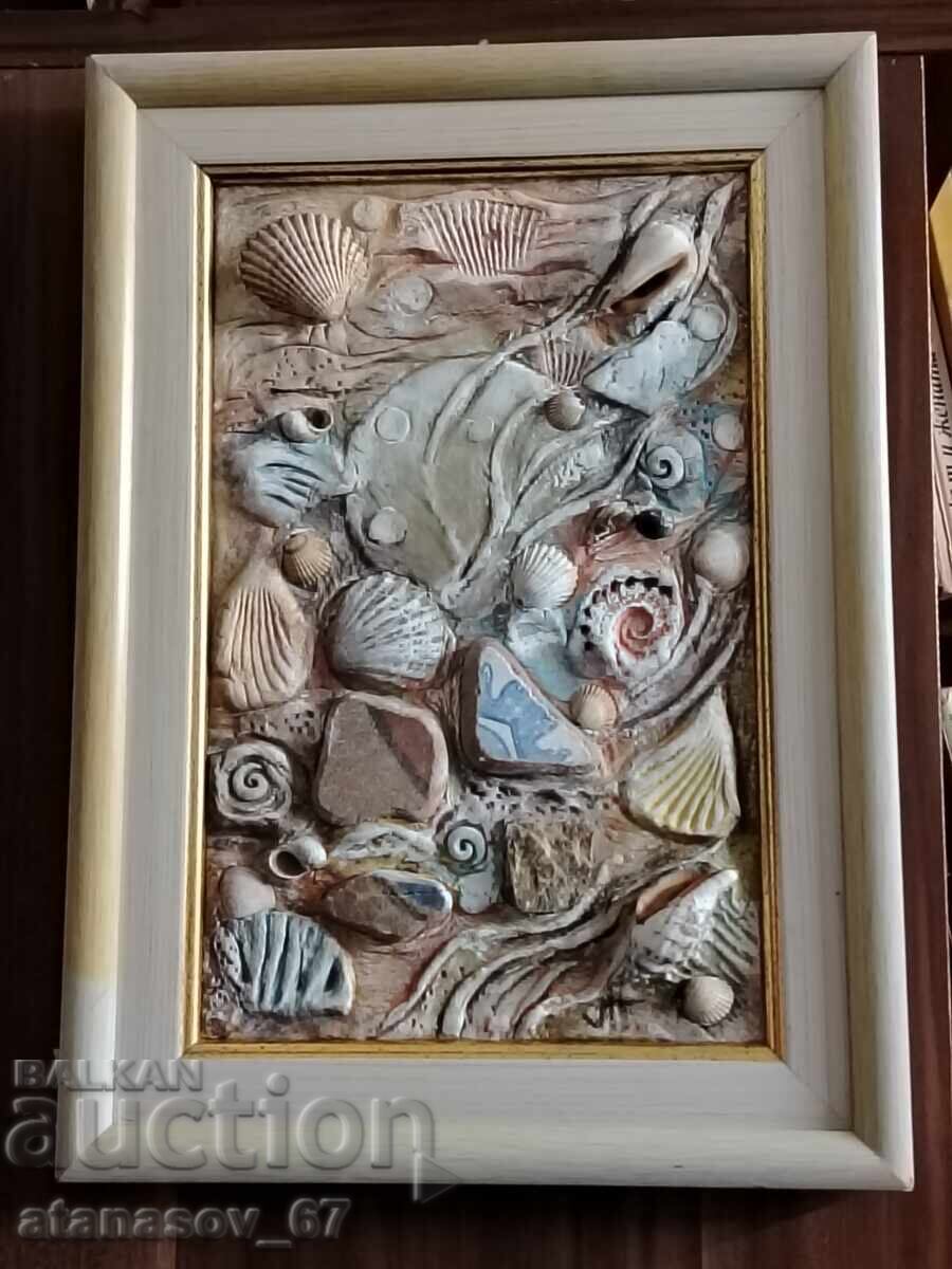 Tablou în relief cu tematică marină