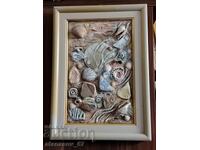 Relief painting with a sea theme