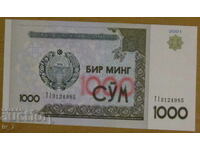 1000 SUM 2001, UZBEKISTAN - UNC