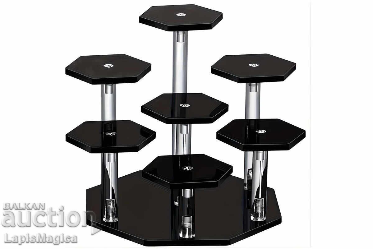 Acrylic stand with 7 levels - hexagonal design