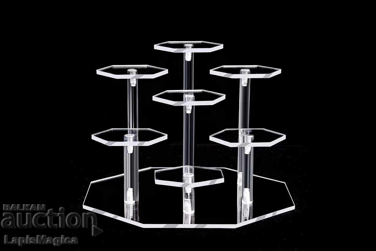 Acrylic stand with 7 levels - hexagonal design with price € 16.00 | 31.29 BGN
