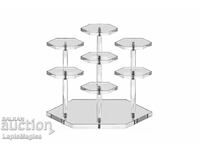 Acrylic stand with 7 levels - hexagonal design