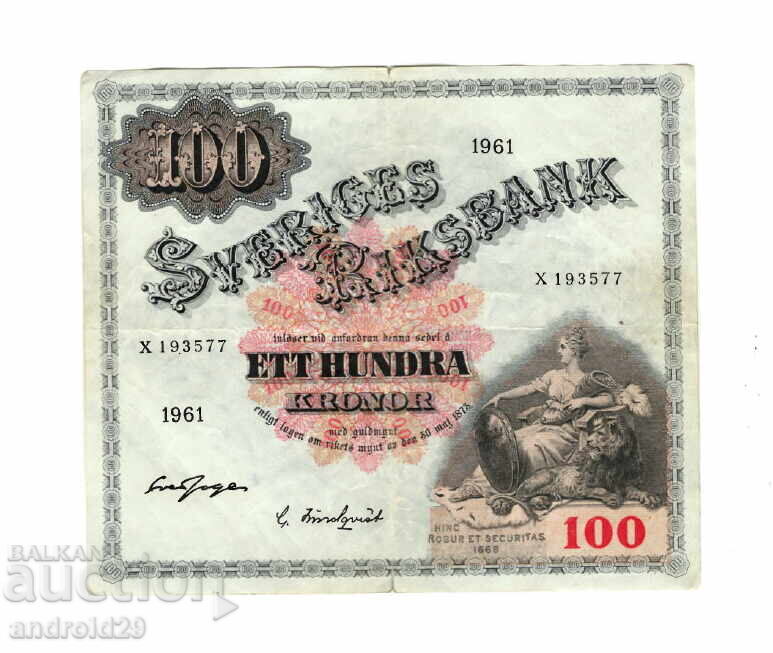 100 Coroane 1961, Suedia – Bancnotă