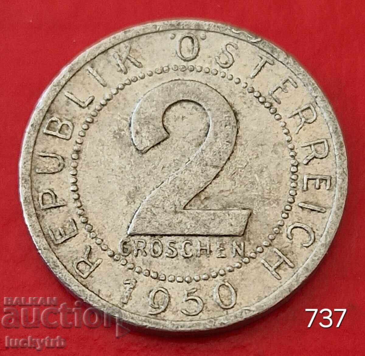 2 groși 1950 - Austria