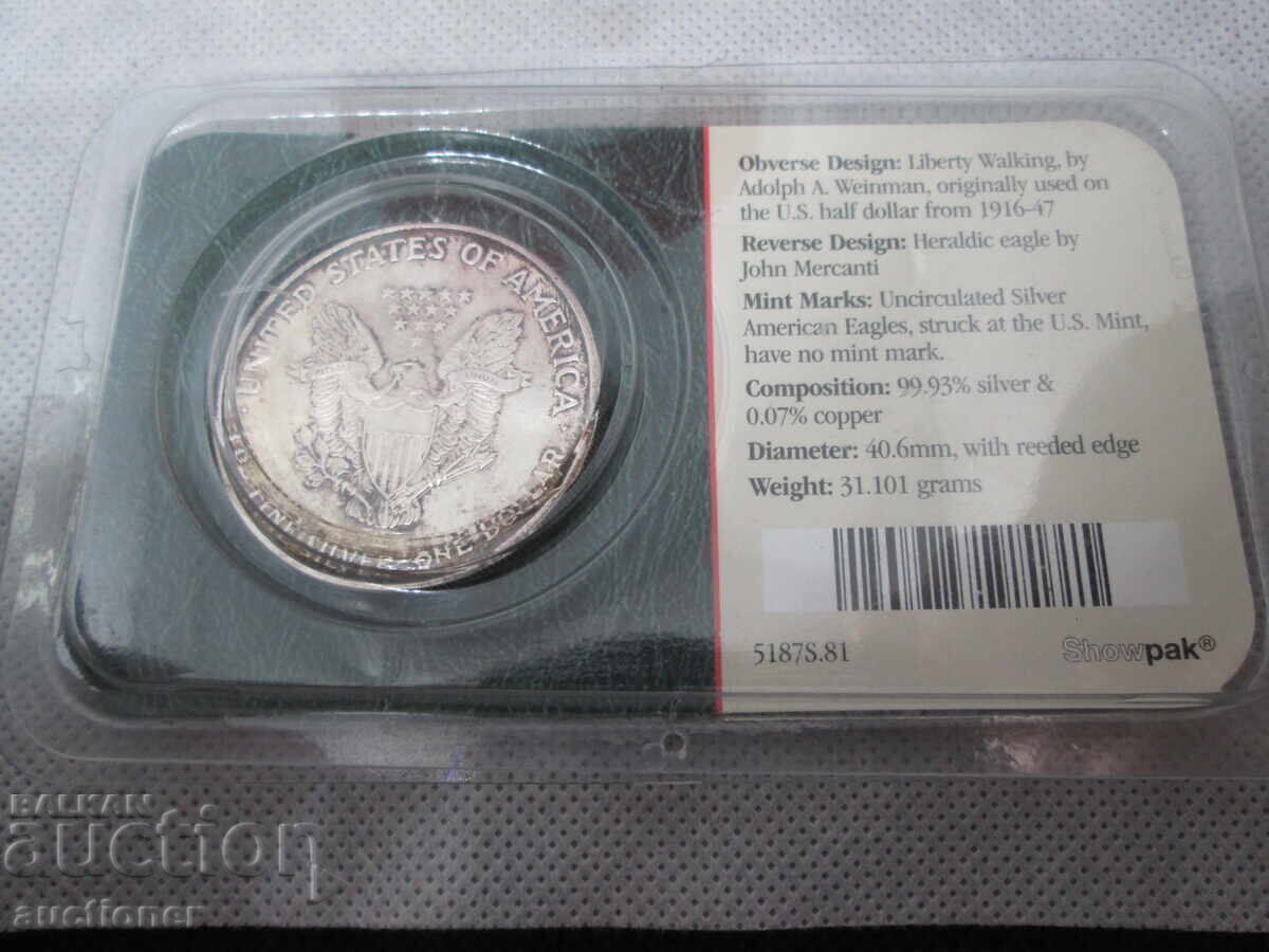 MONEDĂ DE ARGINT AMERICAN EAGLE uncie argint 1 OZ 2004 cu preț € 115.00 | 224.92 BGN MONEDĂ DE ARGINT AMERICAN EAGLE uncie argint 1 OZ 2004 cu preț € 115.00 | 224.92 BGN