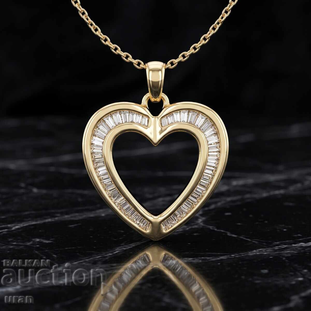Nou pandantiv de aur cu diamante naturale de 0,50 ct