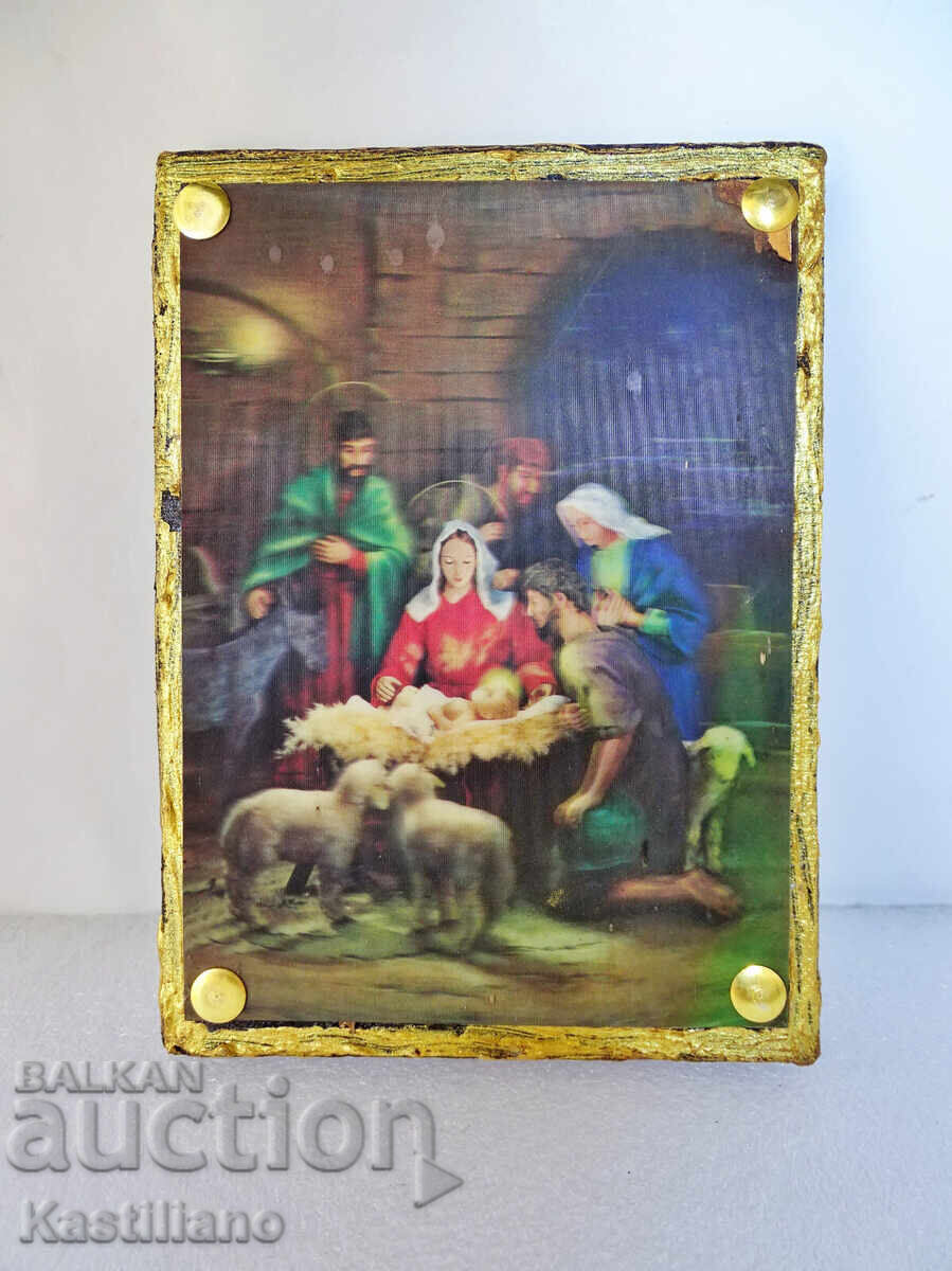 Βίντατζ 3D εικόνα (κάρτα) της Γέννησης του Ιησού, της Μαρίας και του Ιωσήφ με τιμή € 15.00 | 29.34 BGN