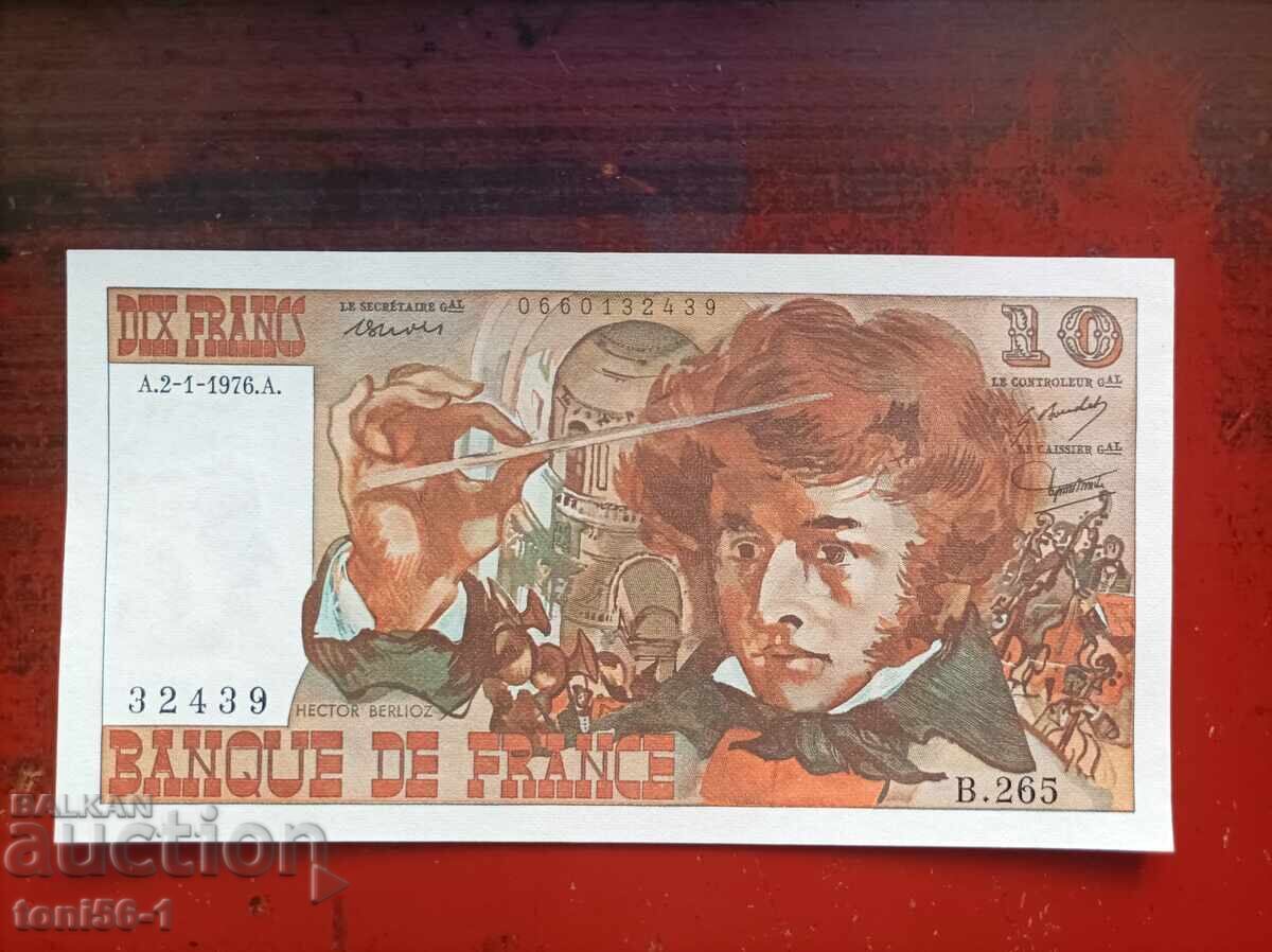 Франция 10 франка 1976А UNC