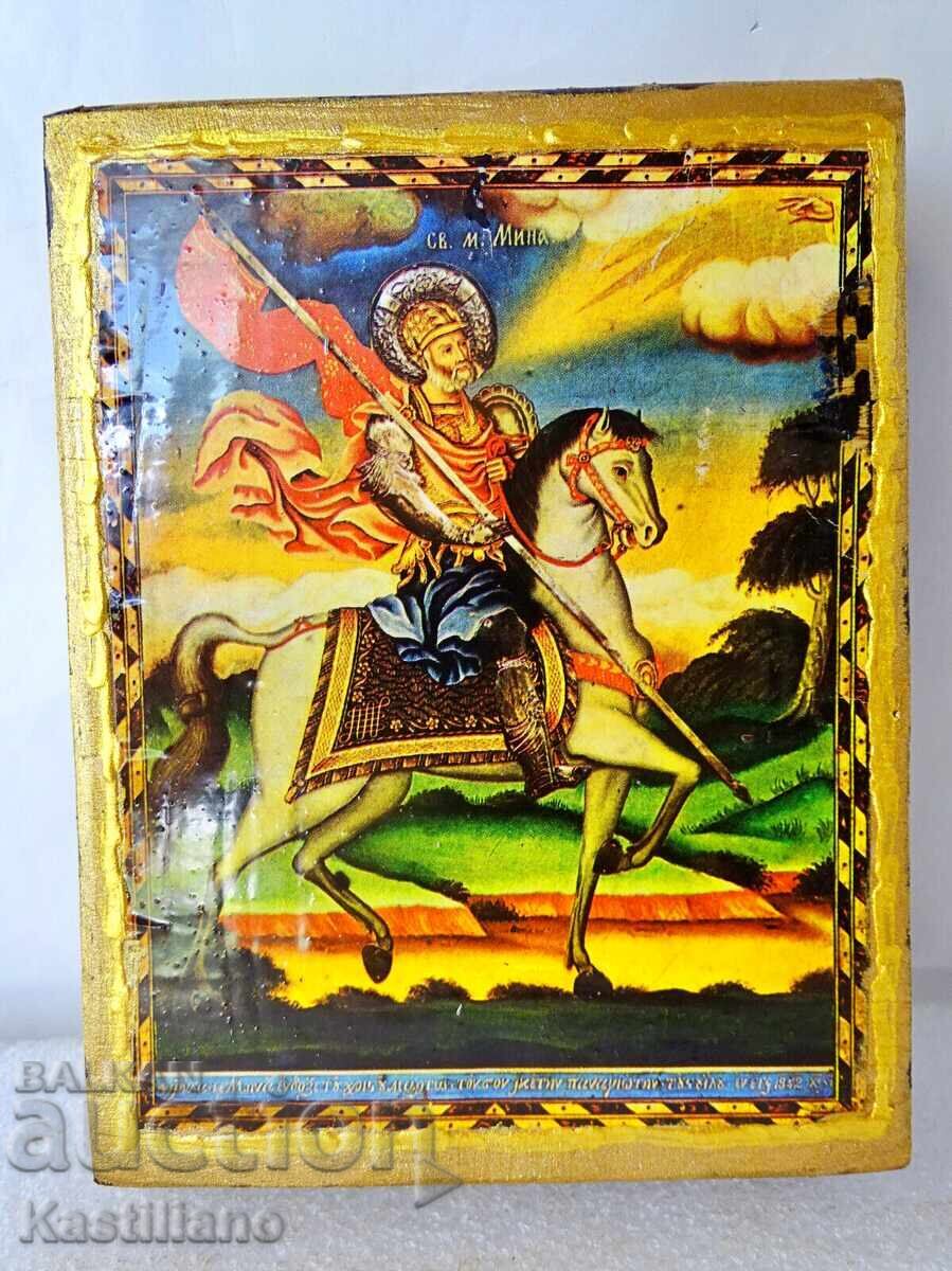Icoană ortodoxă a Sfântului Mare Mucenic Mina - 7