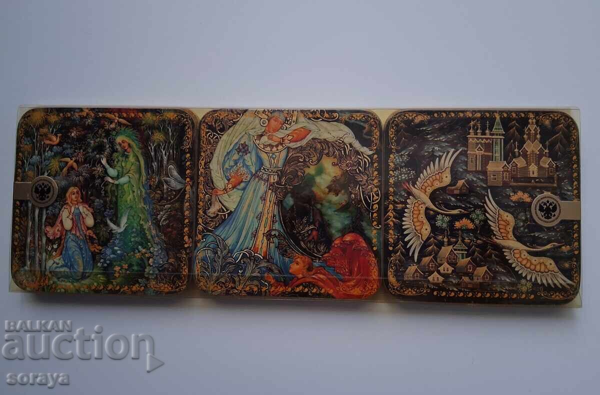 6 стари руски подложки за чаши с илюстрации народни приказки 6 стари руски подложки за чаши с илюстрации народни приказки