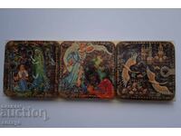 6 стари руски подложки за чаши с илюстрации народни приказки