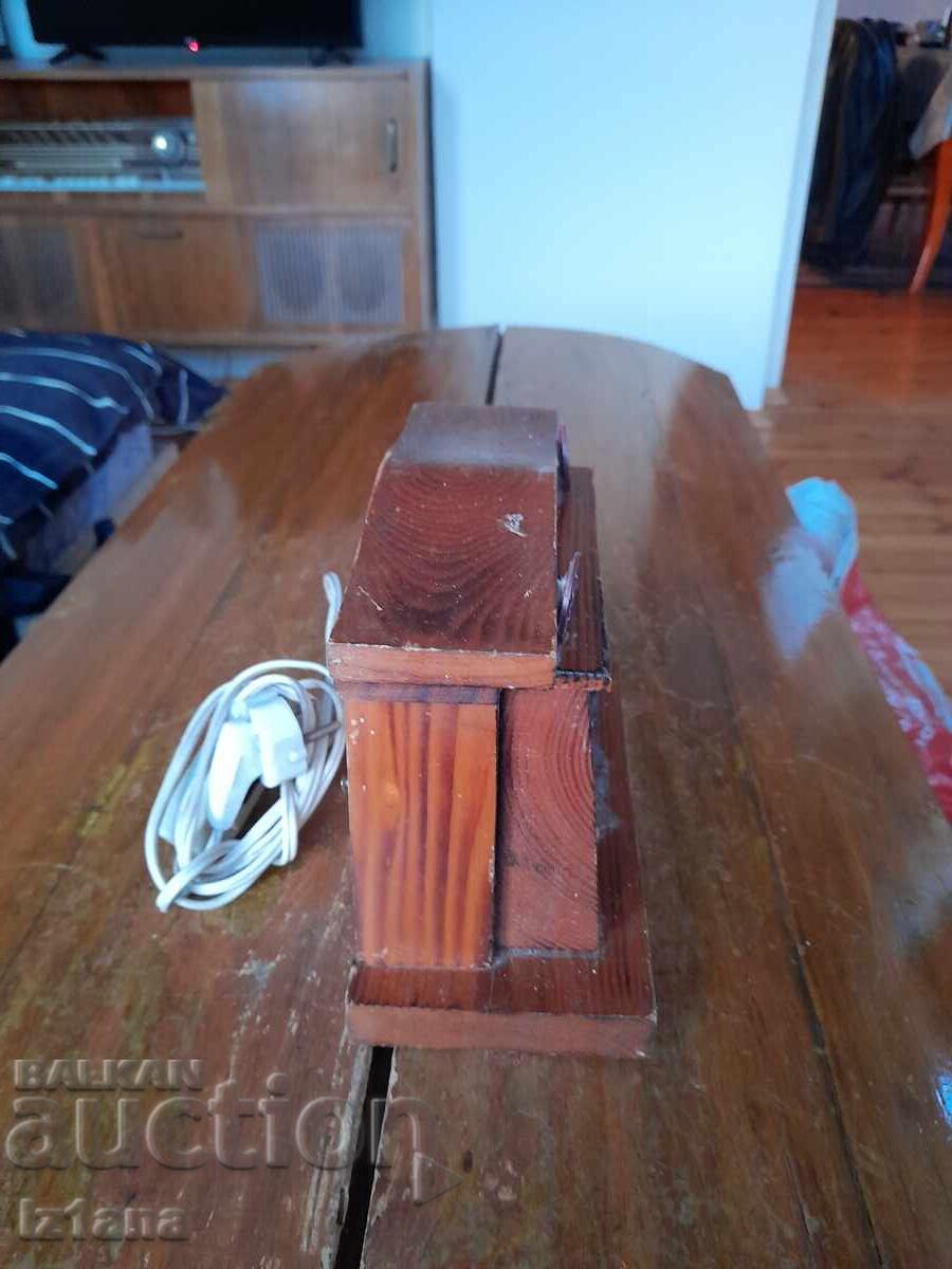 Decorație veche din lemn, lampă - 5