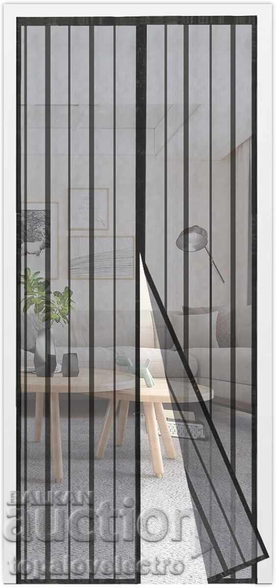 NOU! Plasă magnetică anti-țânțari 80x220 cm – pentru ușă, negru