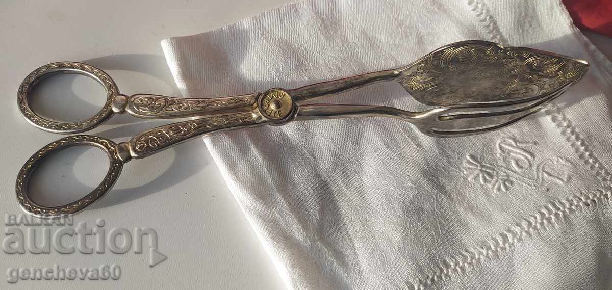 Vintage silver-plated serving clip - 5