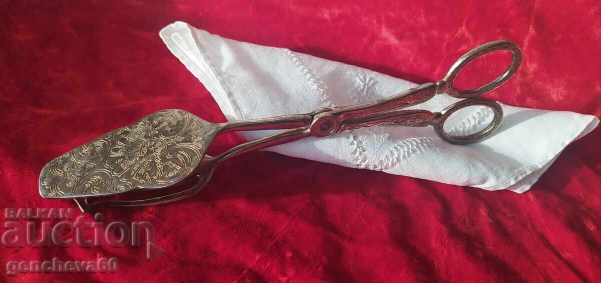 Vintage silver-plated serving clip - 7