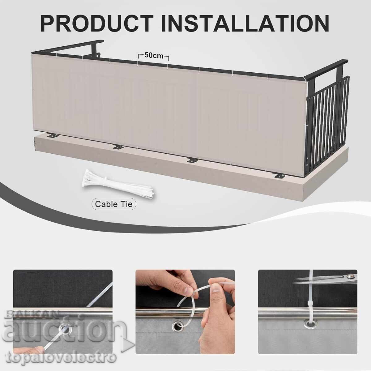 Δημοπρασία ΚΑΙΝΟΥΡΓΙΟ! Μπαλκονιού προστατευτικό κιγκλίδωμα, διαχωριστικό ιδιωτικότητας 90x