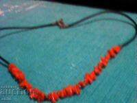 стар колие 4окър сес естествен корал е коп4алка сребро