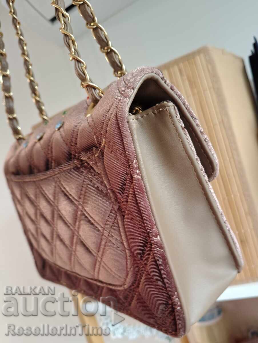 New bag with crystals, in brown, plus a gift bracelet - 5