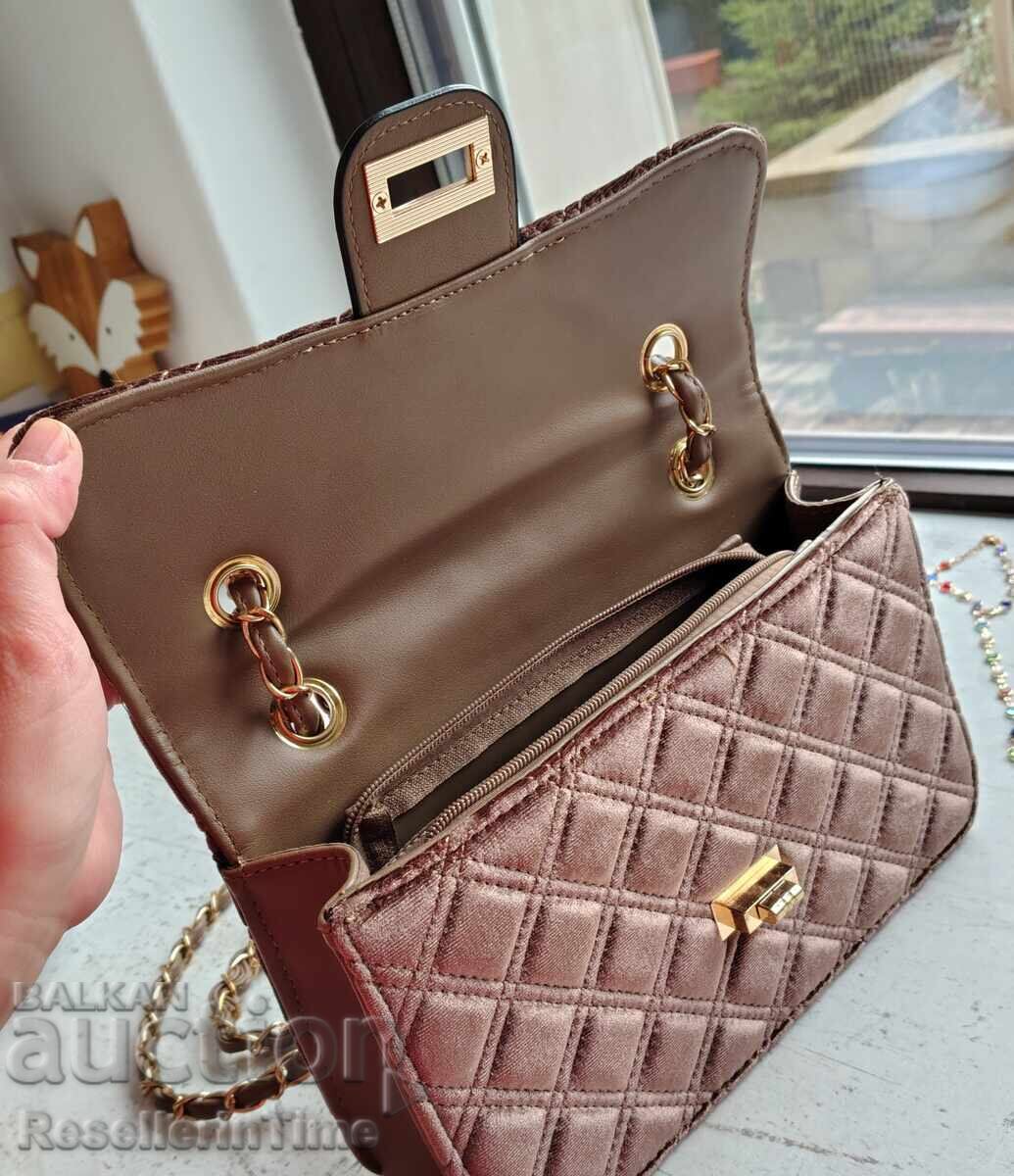 New bag with crystals, in brown, plus a gift bracelet - 6